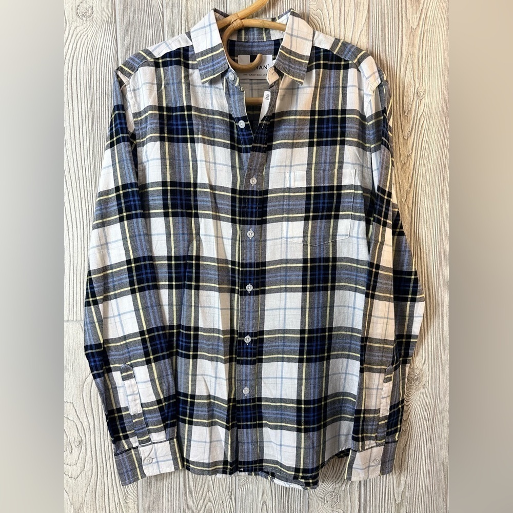 NEW! TOPMAN FLANNEL CHECK OVER SHIRT Plaid Soft Size Small Oversized Fit…
